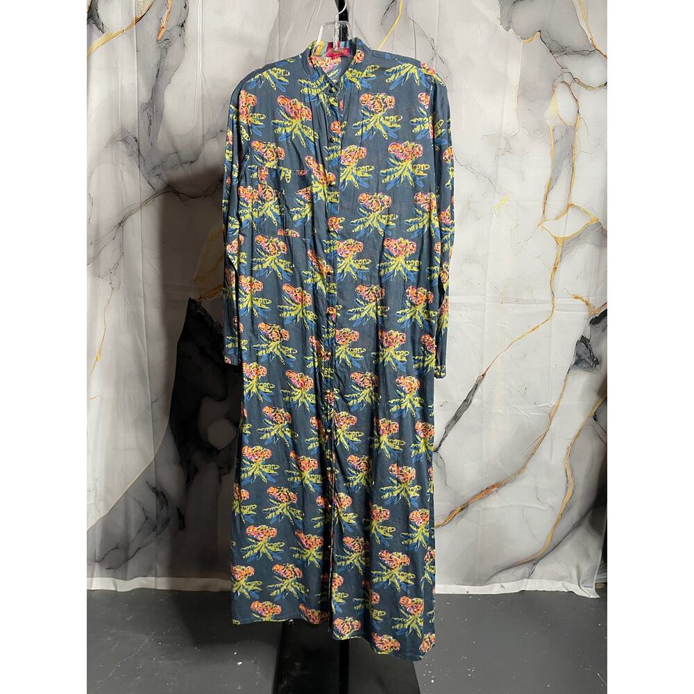 Lisa Corti Blue Floral Maxi Dress Sz.Small